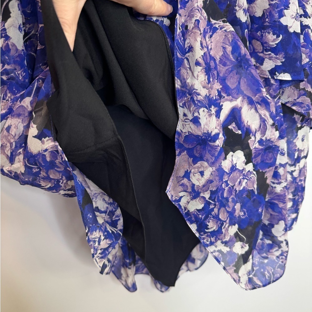 Robert Rodriguez Floral Print Silk Dress Sz 4 AMETHYST - Picture 10 of 13